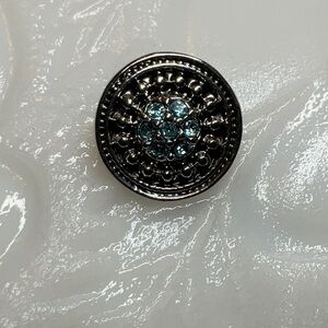 Petite Ginger Snap 12mm light blue rhinestone wheel snap
